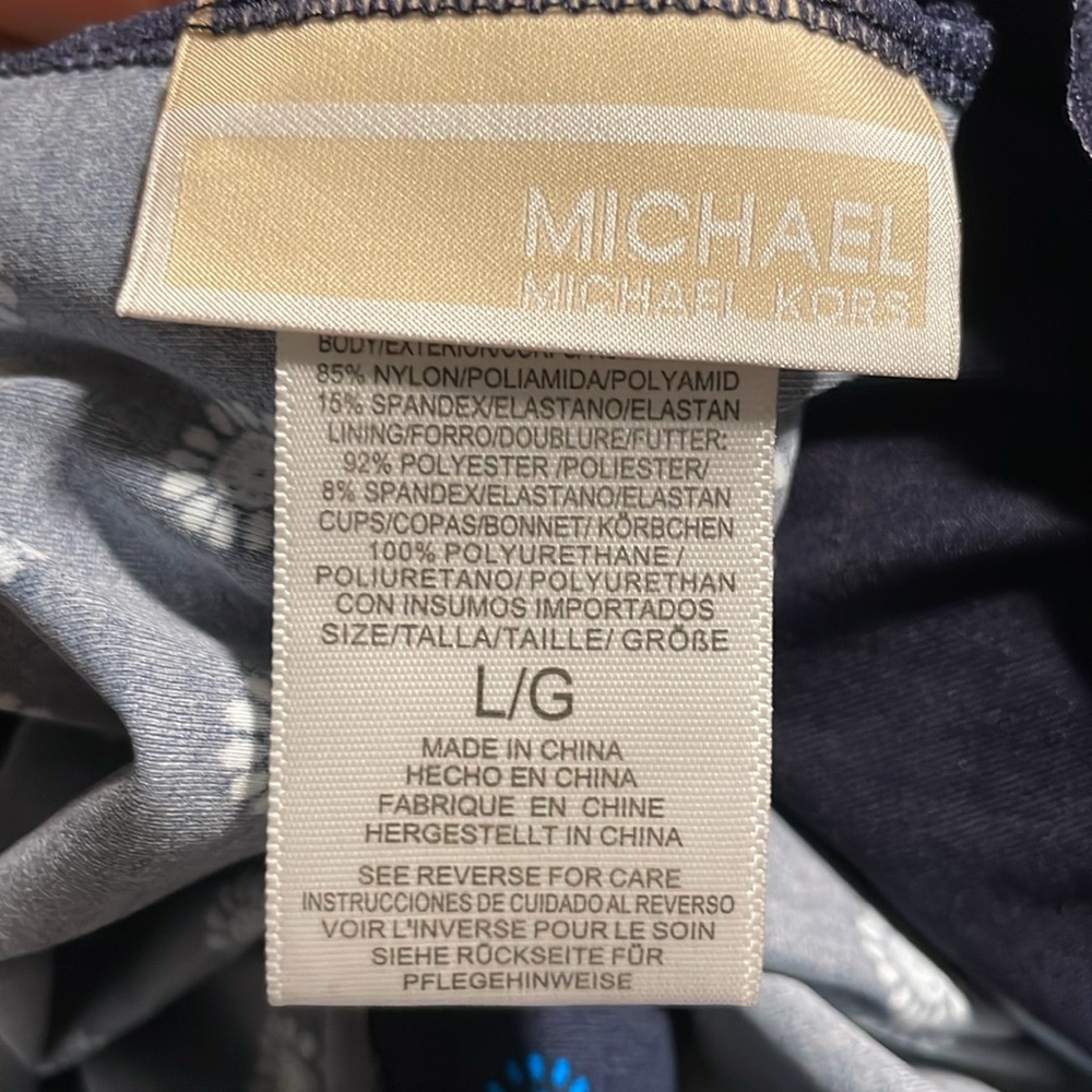MICHAEL Kors Navy and Teal Swim Top - L - Picture 5 of 6